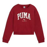 PUMA felpa tinta unita con cappuccio e stampa logo Rosso per Bambino 682774 ROSSO PUMA 