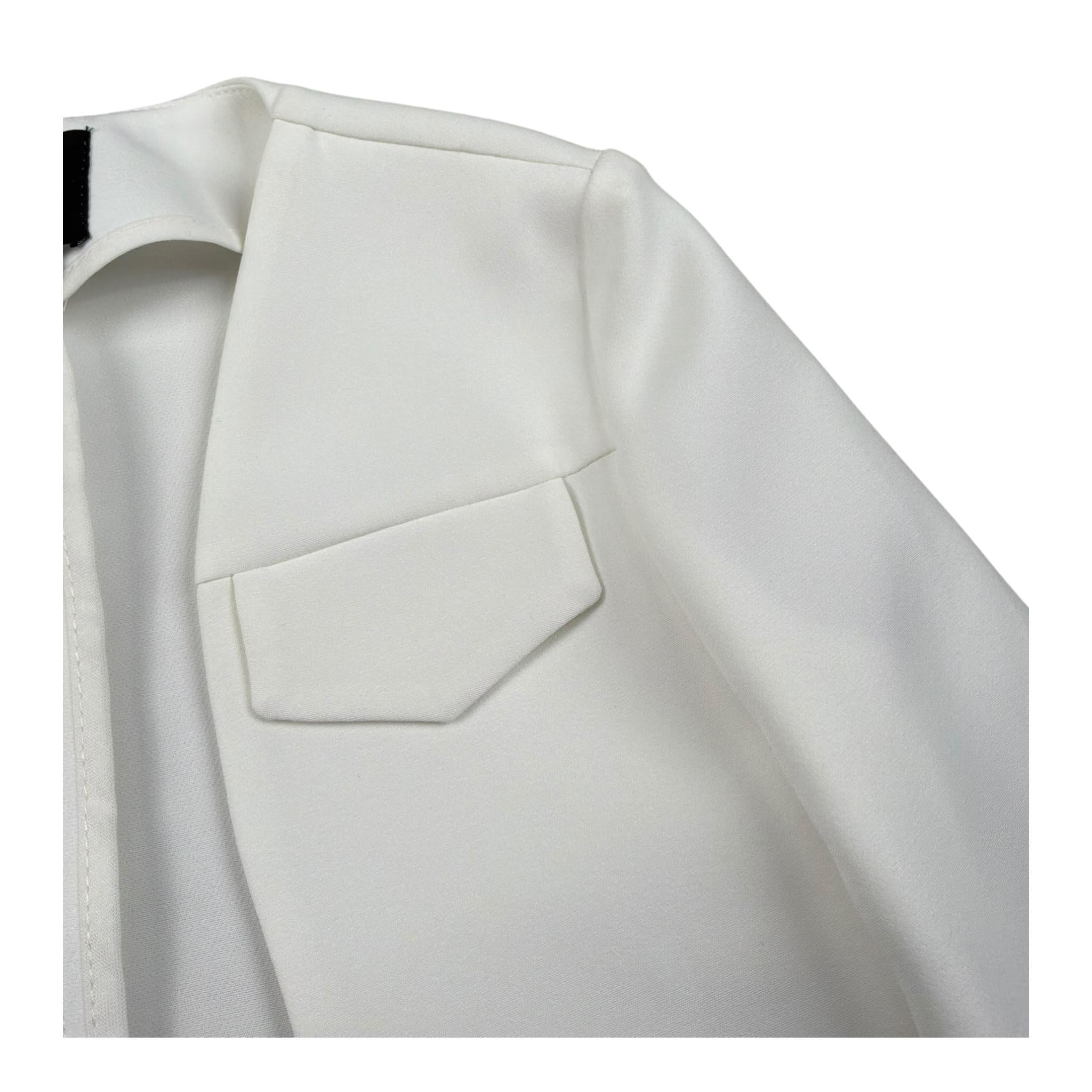 Naice Giacca Modello Crop Tinta Unita per Bambina 24102 BIANCO NAICE 