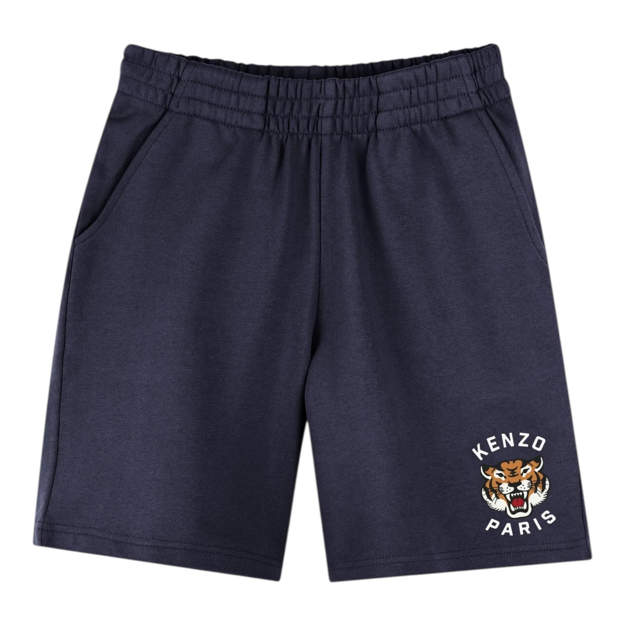 Kenzo Bermuda Felpa Tinta Unita con Logo per Bambino K61122 BLU KENZO 