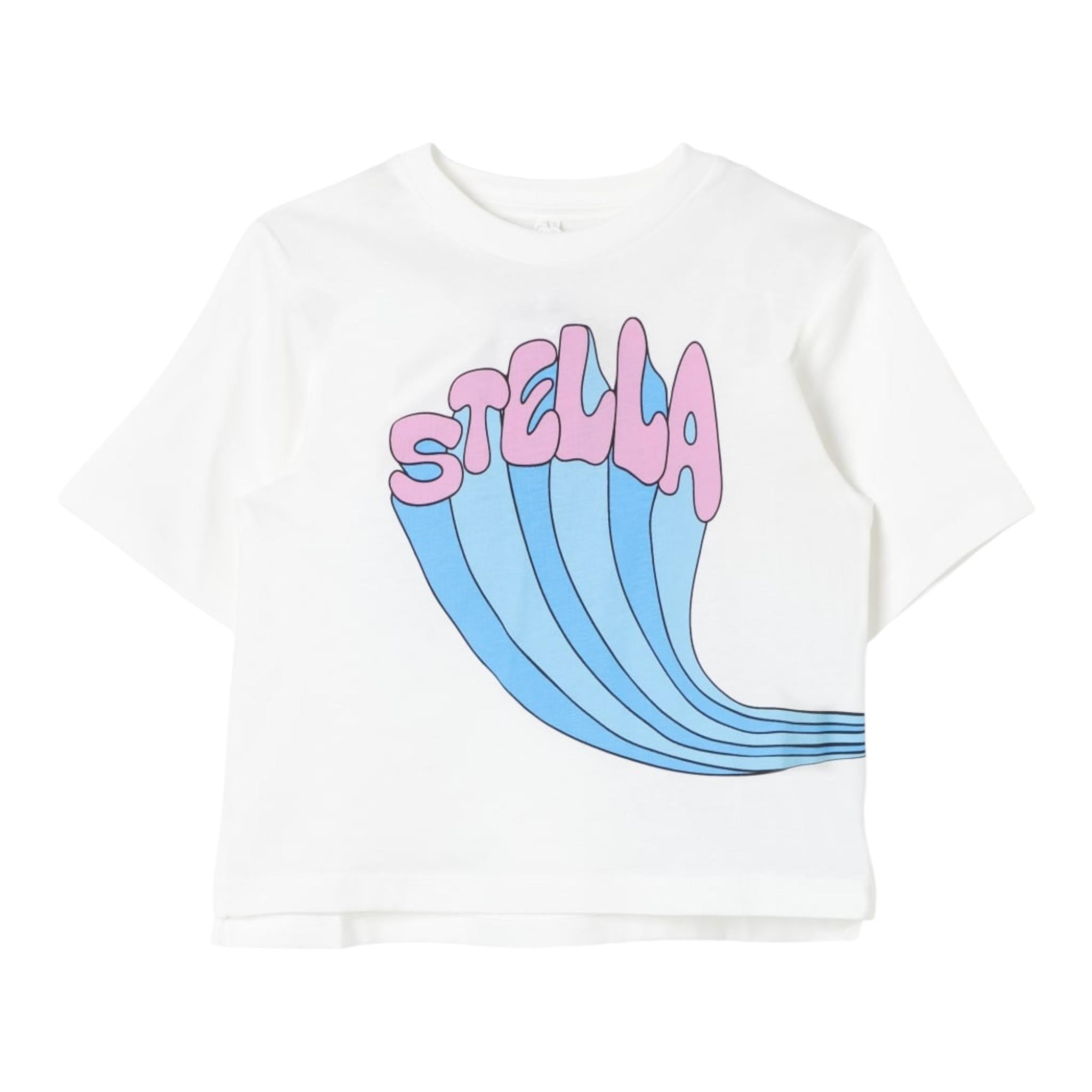 STELLA McCARTNEY t-shirt girocollo tinta unita con stampa Bianco per Bambina TV8B41 BIANCO STELLA McCARTNEY 