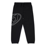 DIESEL pantalone tuta tinta unita con stampa logo Nero per Bambino J01785X NER DIESEL 