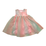 Name.It Abito Multicolor Giromanica Con Fantasia Ali Rosa Per Bambina