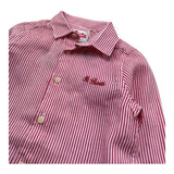 Saint Barth Camicia Manica Lunga Tinta Unita con Fantasia A Righe per Bambino 00784L ROSSO SAINT BARTH 