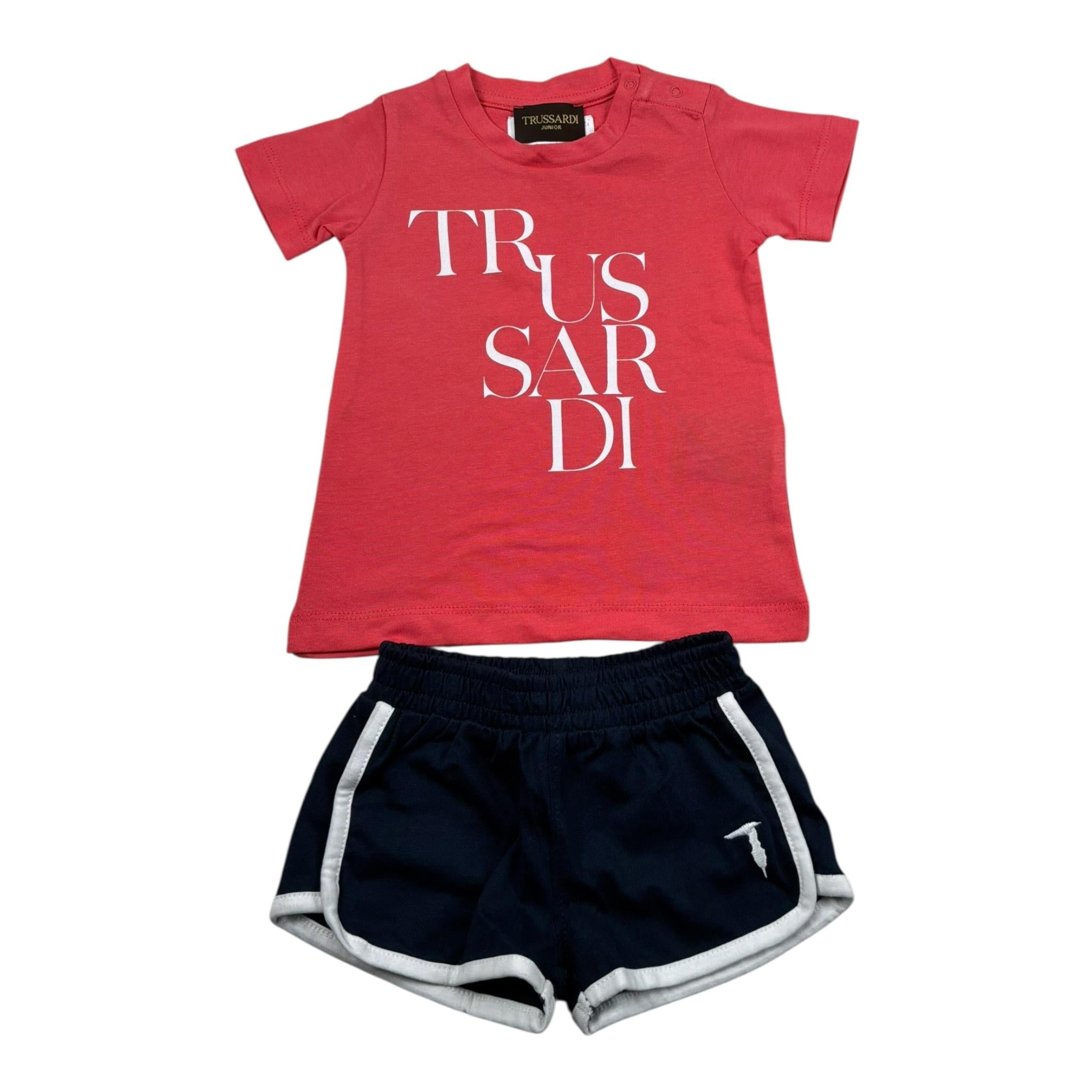 Trussardi Completo 2 Pezzi T-Shirt-Bermuda Bicolore per Neonato TIP21098 ROSSO TRUSSARDI 