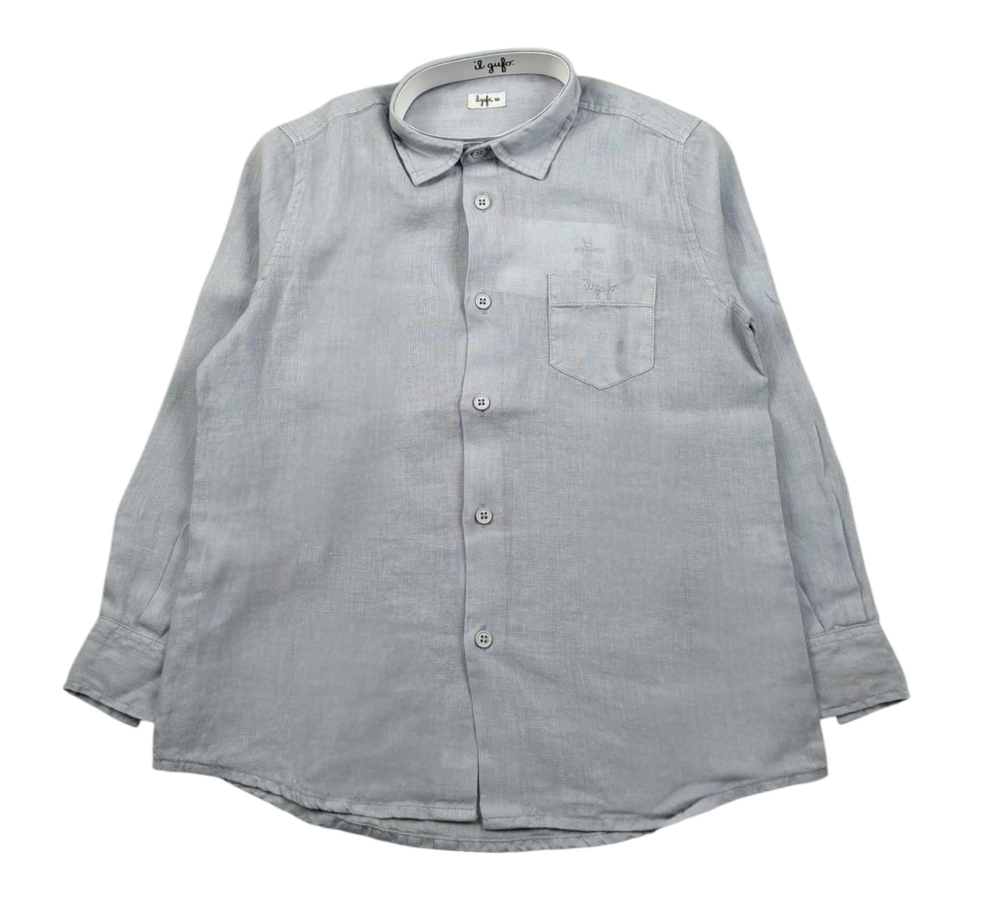 Il Gufo Camicia Manica Lunga Tnta Unita Collo Coreano per Bambino P25CL110L6006 AZZURRO IL GUFO 