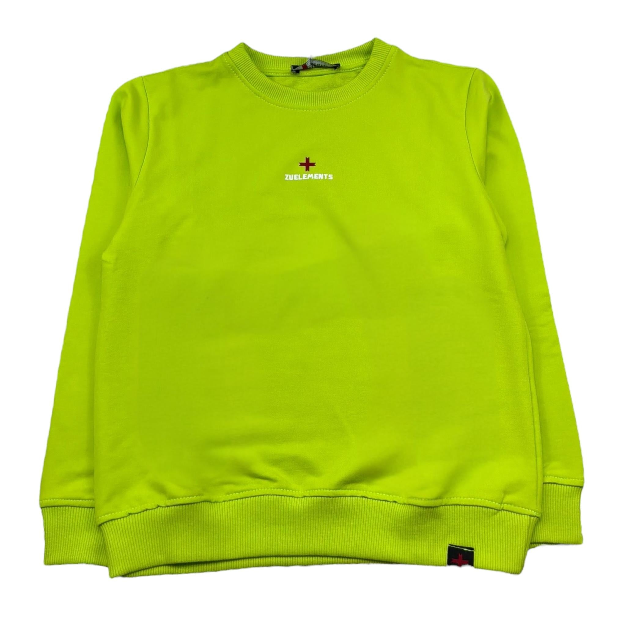 Zu+Elements Felpa Chiusa Girocollo Tinta Unita con Logo per Bambino ZU217 VERDE ZU+ELEMENTS 