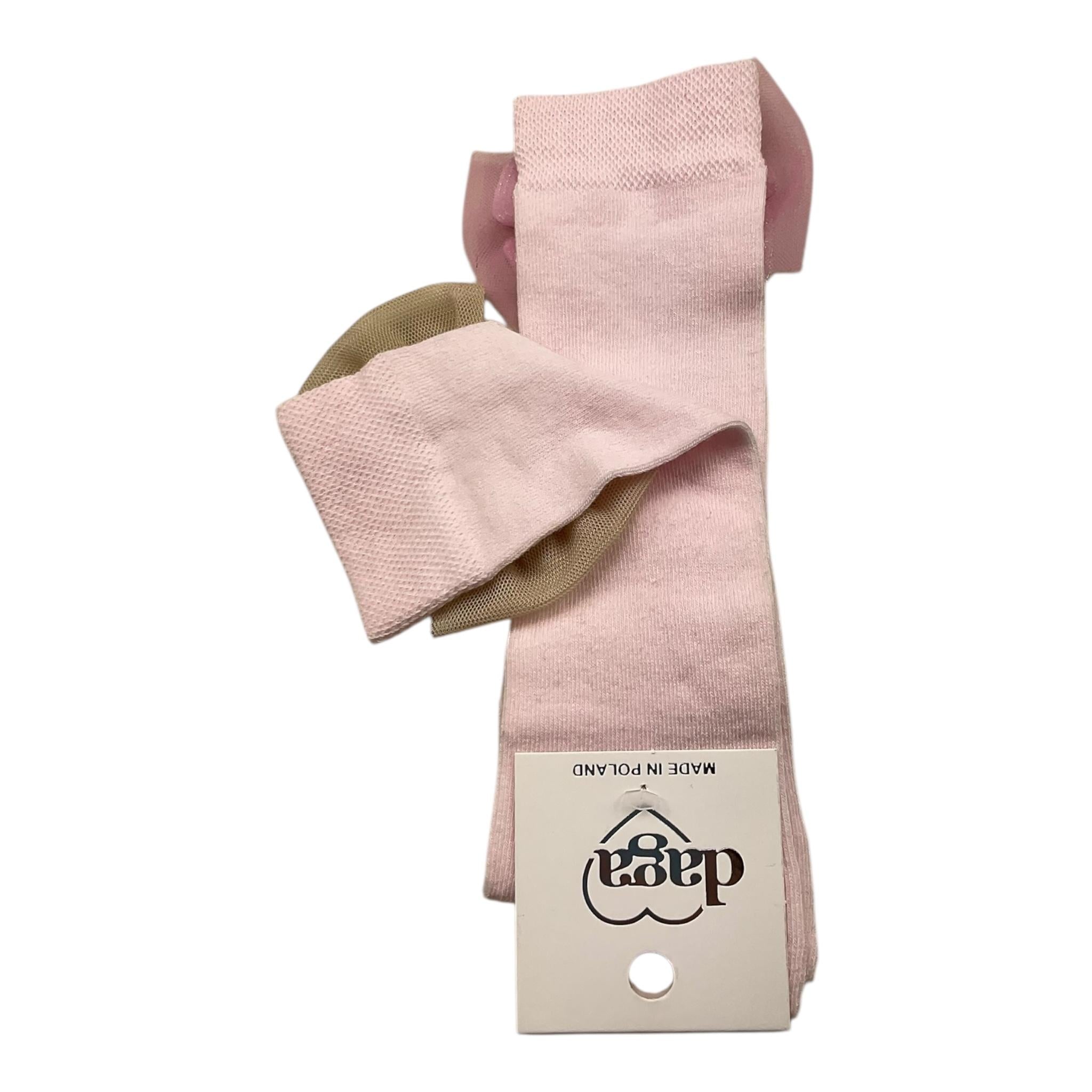 DAGA COLLECTION calzini tinta unita con fiocchi Rosa per Bambina M24180 ROSA DAGA COLLECTION 