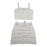 Elisabetta Franchi Gonna Tinta Unita con Ricami per Bambina EFCM015XX PANNA ELISABETTA FRANCHI 