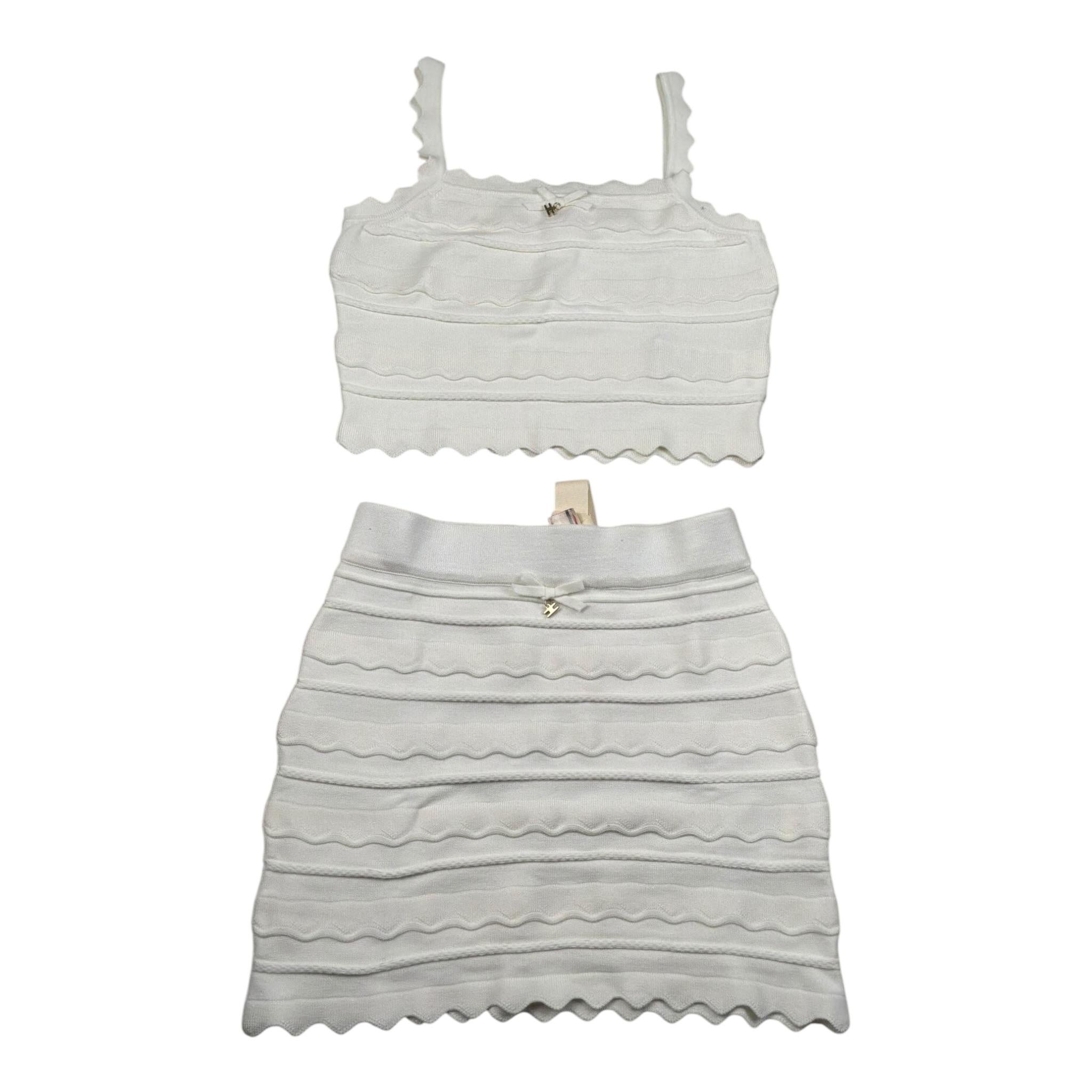 Elisabetta Franchi Gonna Tinta Unita con Ricami per Bambina EFCM015XX PANNA ELISABETTA FRANCHI 