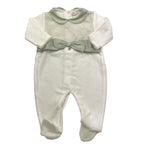 NINNAOH tutina bicolore con fantasia e fiocco Bianco/verde per Neonata I2374T BIANCO/VERDE NINNAOH 