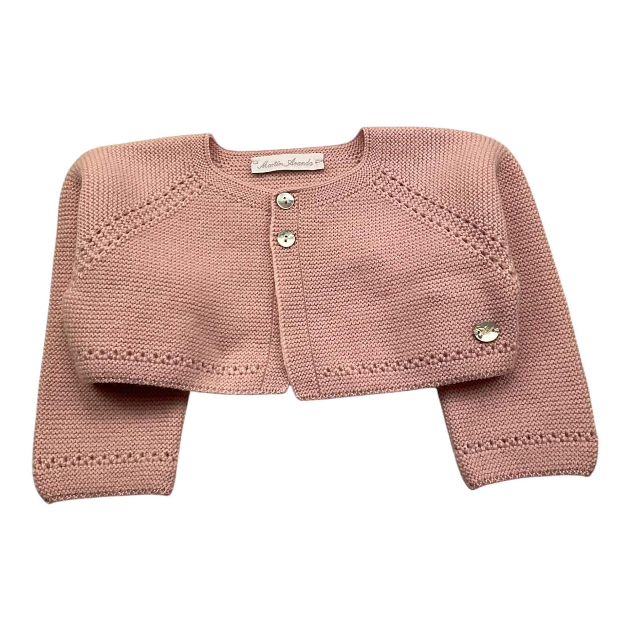 MARTIN ARANDA coprispalle tinta unita con trafori Rosa per Neonata L04910210 ROSA MARTIN ARANDA 