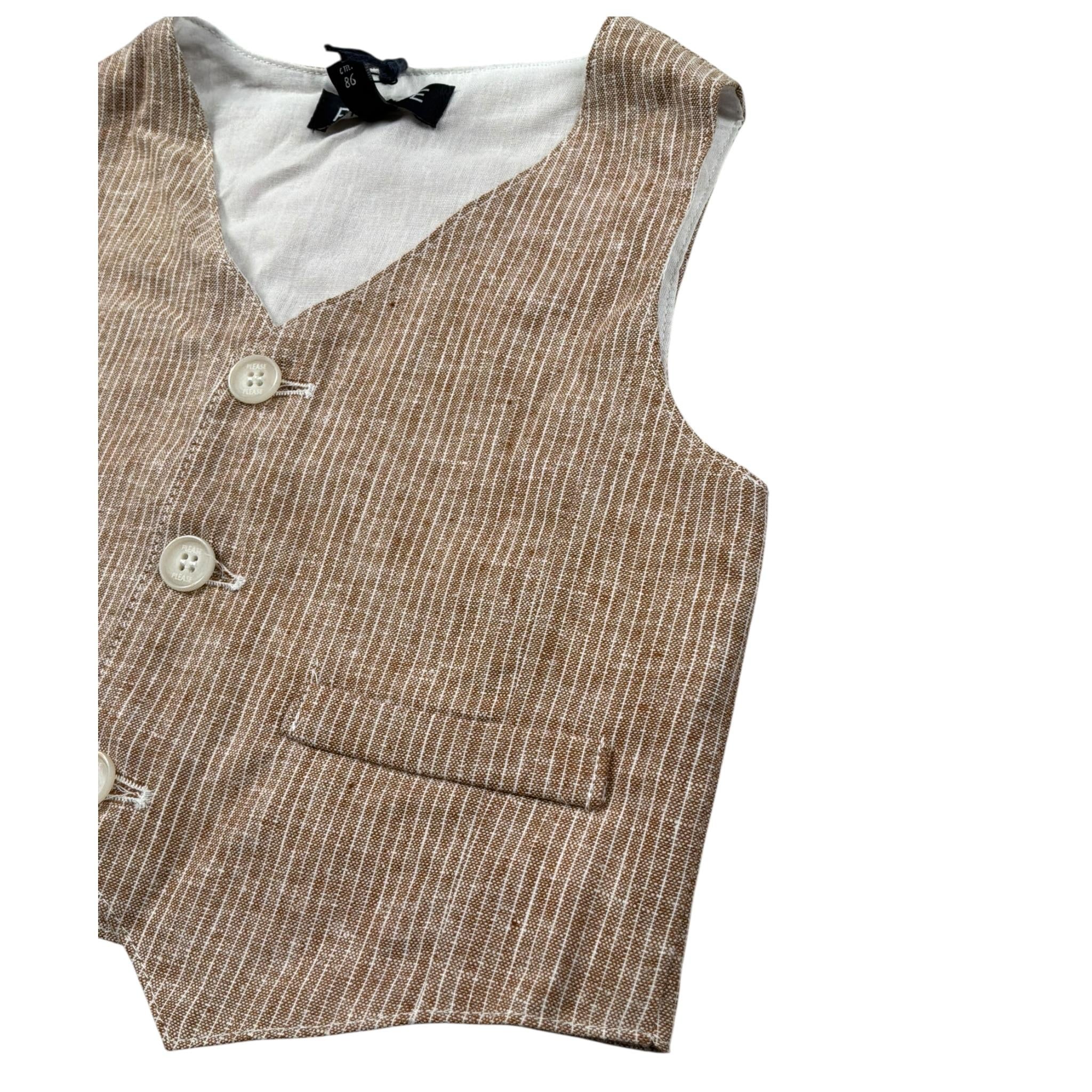 Please Gilet Tinta Unita  per Bambino JH02301B73J MARRONE PLEASE 