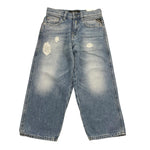Replay Jeans Tinta Unita con Girovita Regolabile per Bambino SB90922 AZZURRO REPLAY 
