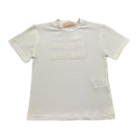 Elisabetta Franchi T-Shirt Girocollo Tinta Unita con Applicazioni Brillantini per Bambina EFTS230 BIANCO ELISABETTA FRANCHI 