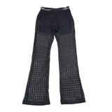 Miss Blumarine Pantalone Tinta Unita Traforato Nero Per Bambina