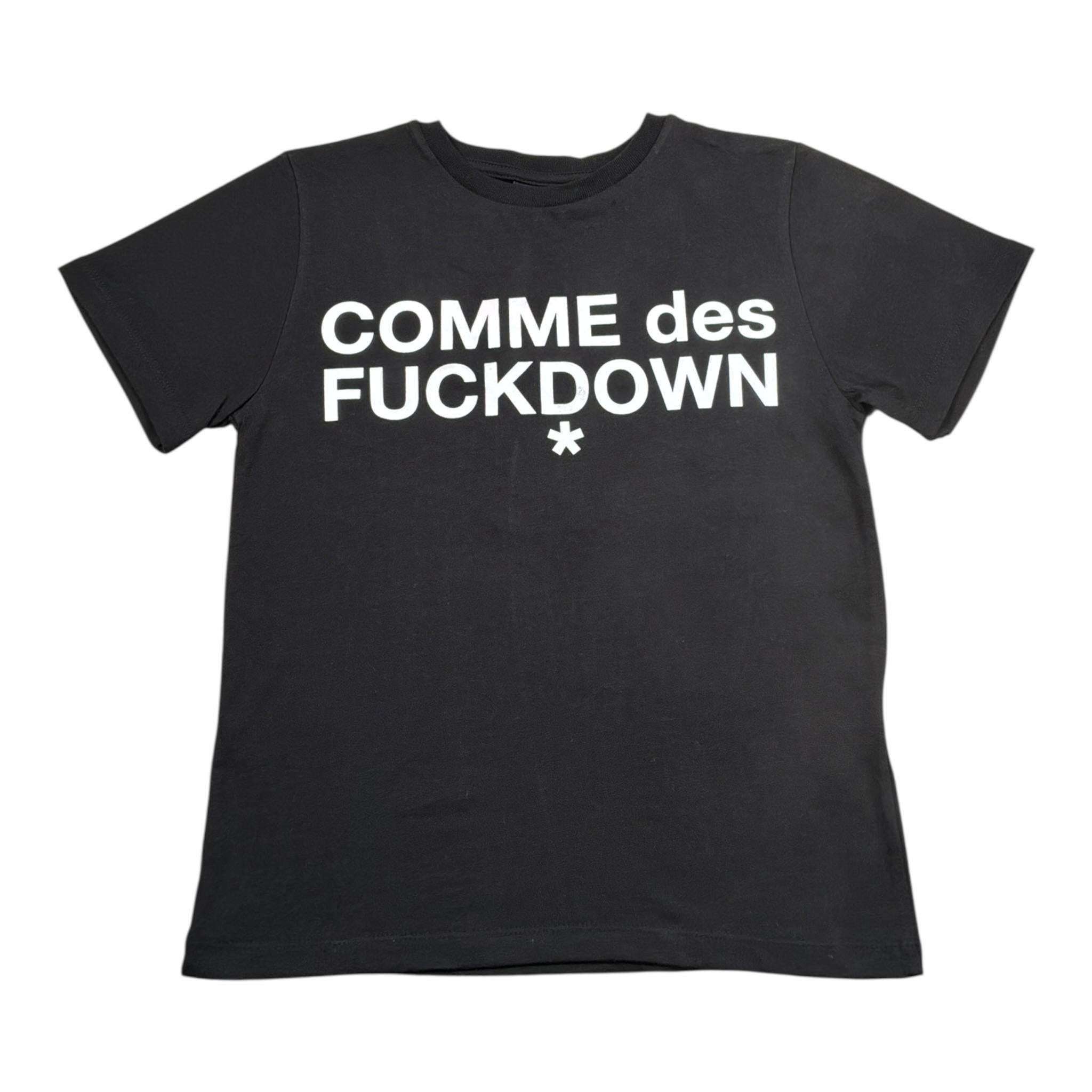 Comme Des Fuckdown T-Shirt tinta unita con Stampa Nero per Bambina TSCD9302J NERO COMME DES FUCKDOWN 