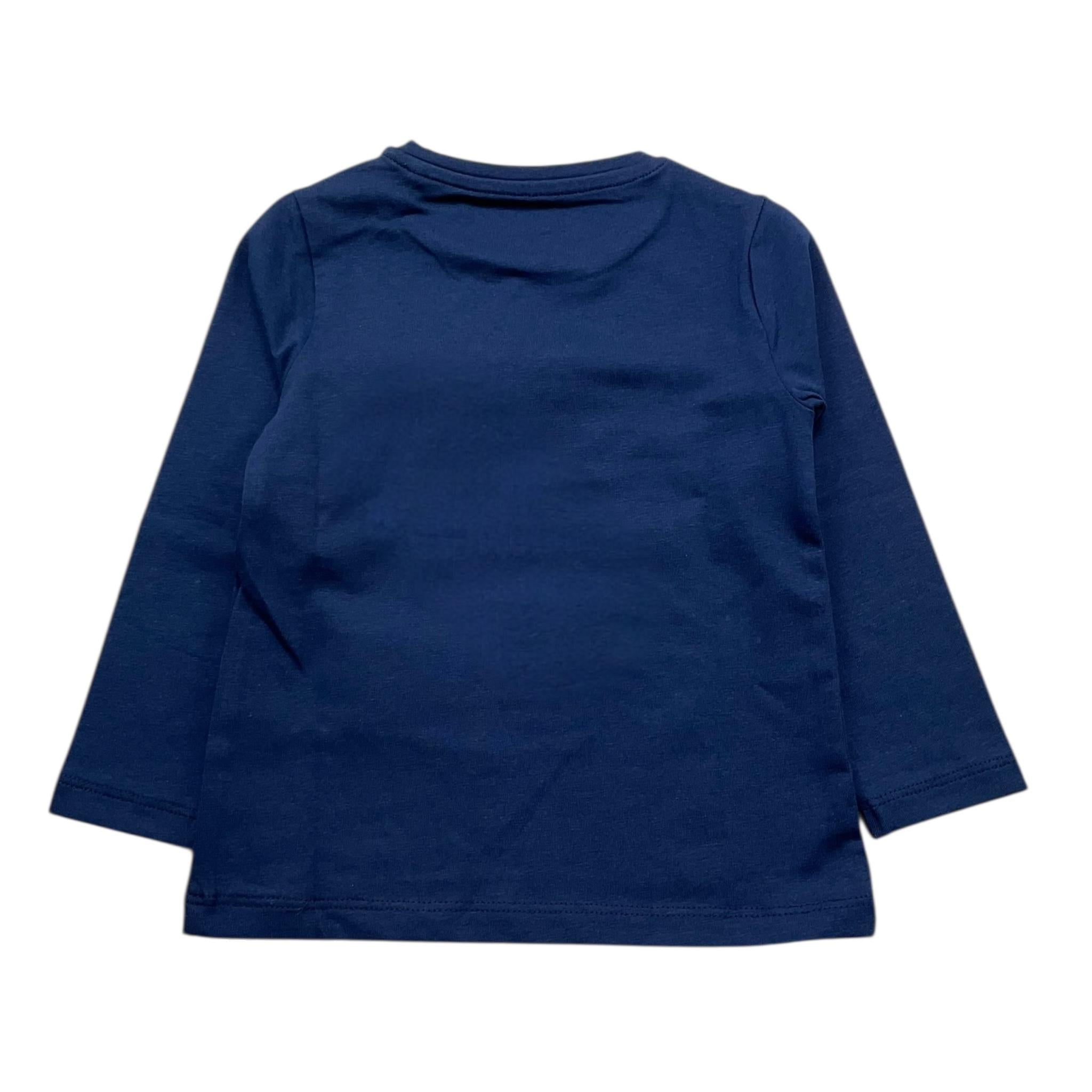 Guess Shirt Girocollo Tinta Unita con Logo per Neonata K5RI04K6YW4 BLU GUESS 