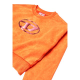 Diesel Felpa Chiusa Girocollo Tinta Unita con Logo per Bambina J02256 ARANCIONE DIESEL 