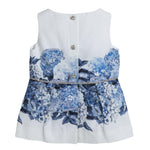 Monnalisa Top Giromanica Tinta Unita con Stampa In Contrasto per Bambina 717303 BIANCO MONNALISA 