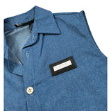 Duepuntozero Camicia Tinta Unita In Denim  per Neonata SMAD3N BLU DUEPUNTOZERO 