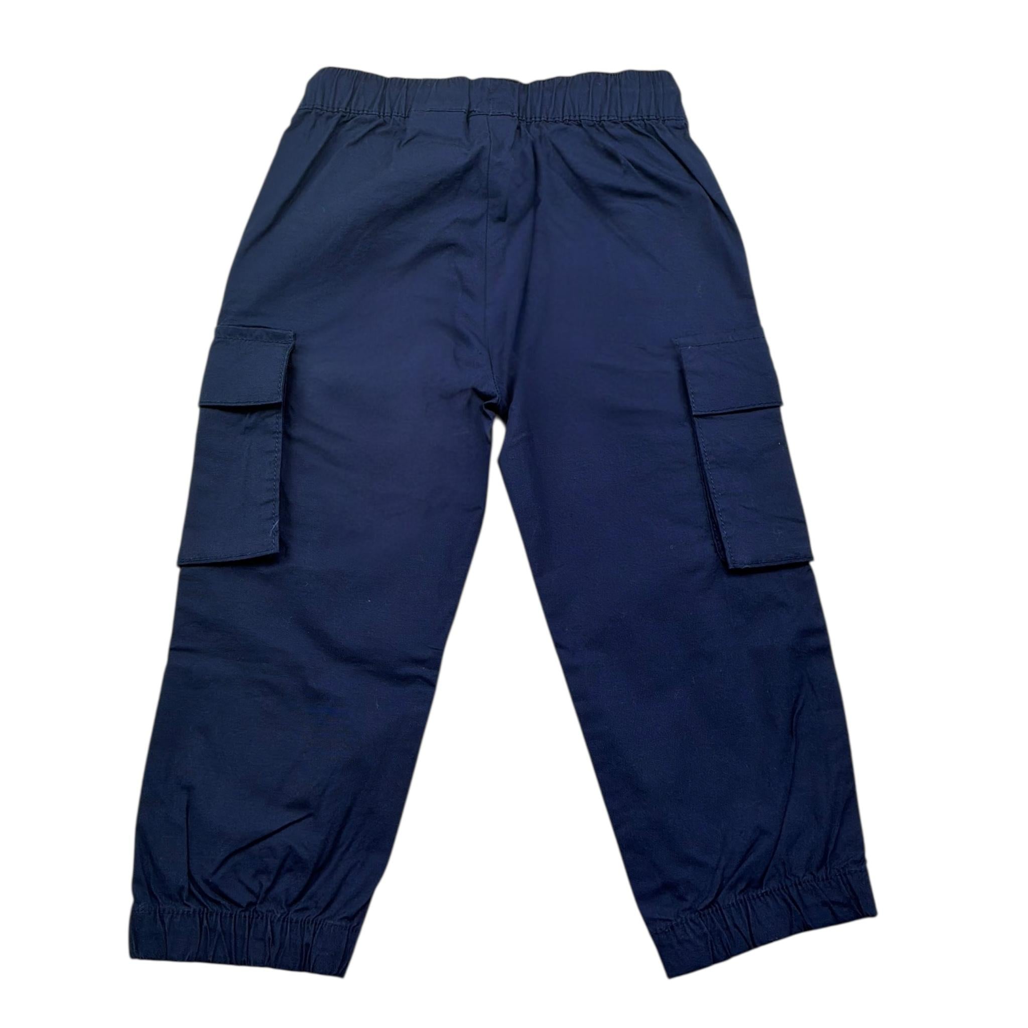 Minibanda Pantalone Tinta Unita con Elastico In Vita per Neonato 0B035 BLU MINIBANDA 