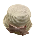 Colori Chiari Cappello In Paglia Tinta Unita con Applicazioni per Neonata FN996340 PANNA COLORI CHIARI 