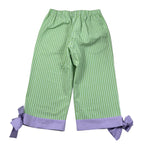 Ilfarobimbi Pantalone tinta unita con Applicazione Fiocco Verde per Bambina IFB50446 VERDE ILFAROBIMBI 