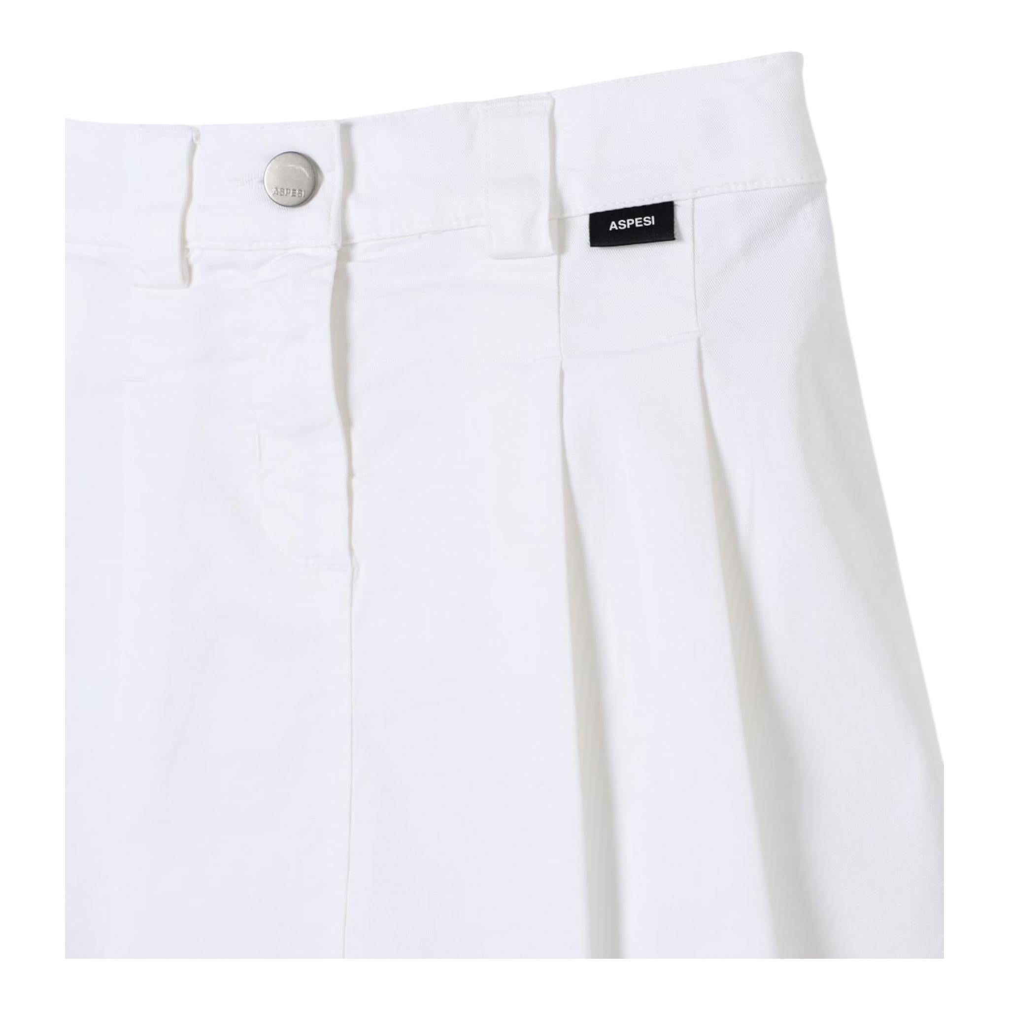 Aspesi Gonna Tinta Unita Modello Tennis per Bambina S25014GNC6058 BIANCO ASPESI 