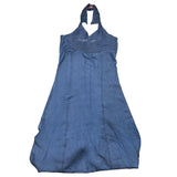 Liu Jo Einfarbiges, ärmelloses Kleid aus blauem Denim für Mädchen