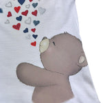 Monnalisa Abito Giromanica Tinta Unita con Stampa per Bambina 314915 BIANCO MONNALISA 