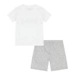 Moschino Completo 2 Pezzi T-Shirt-Bermuda Bicolore per Neonato MZG00M BIANCO/GRIGIO MOSCHINO 