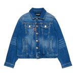 Dsquared2 Giubbino In Denim Tinta Unita per Bambino DQ2254 BLU DSQUARED2 