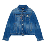 Dsquared2 Giubbino In Denim Tinta Unita per Bambino DQ2254 BLU DSQUARED2 