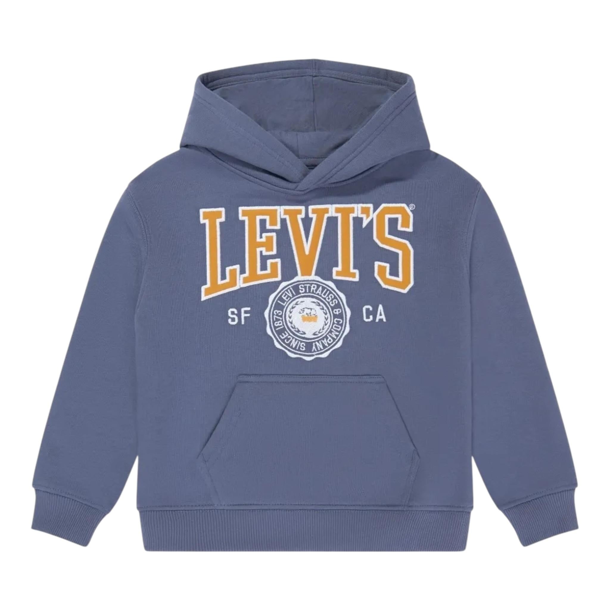LEVI'S felpa chiusa con cappuccio tinta unita Azzurro per Bambino 8EL487 AZZURRO LEVI'S 