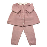BABY LORD completo3 pezzi maglia-pantalone-babbucce Rosa per Neonata 410 ROSA BABY LORD 