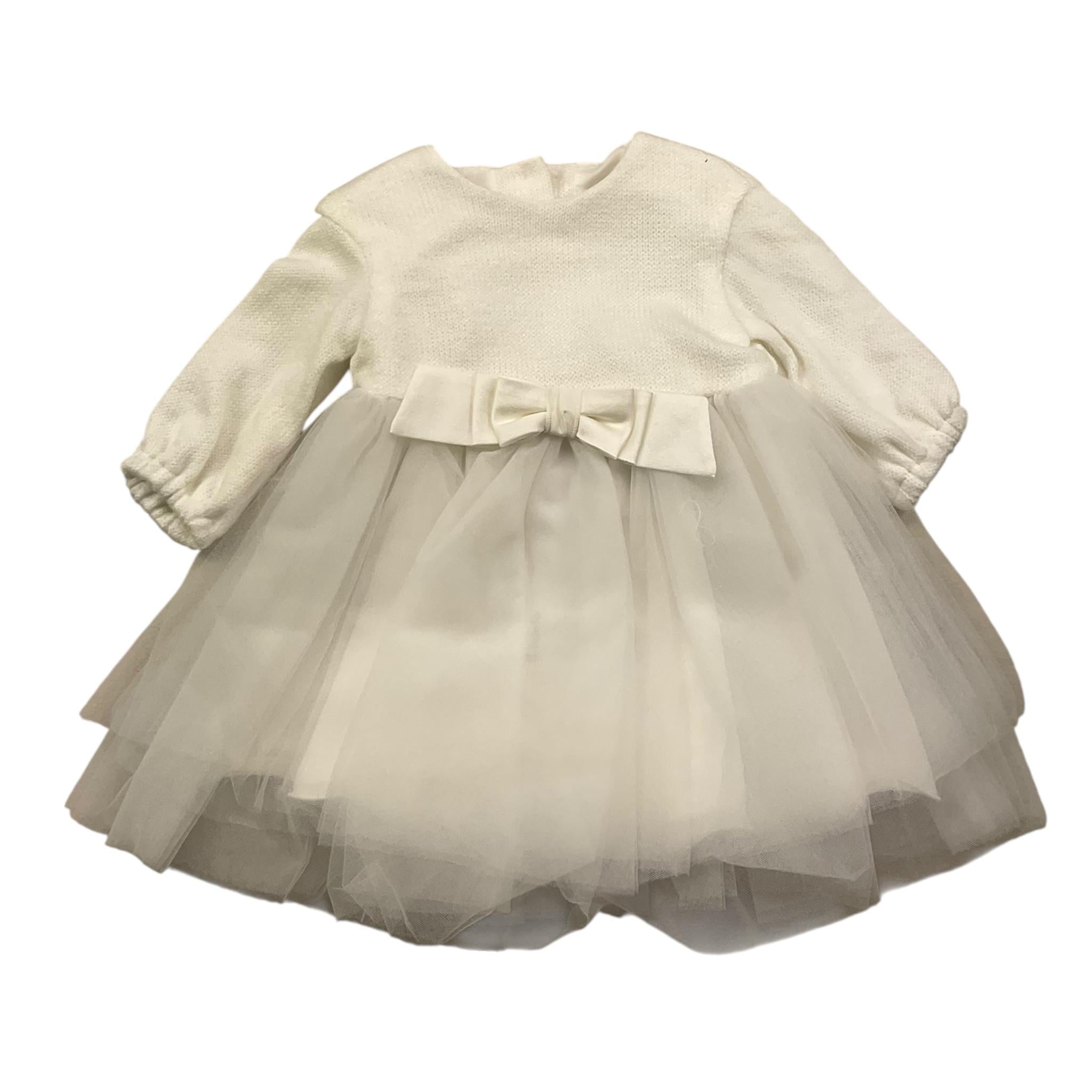 LALALU' abito manica lunga con gonna tulle Panna per Neonata VTL08N PANNA LALALU' 