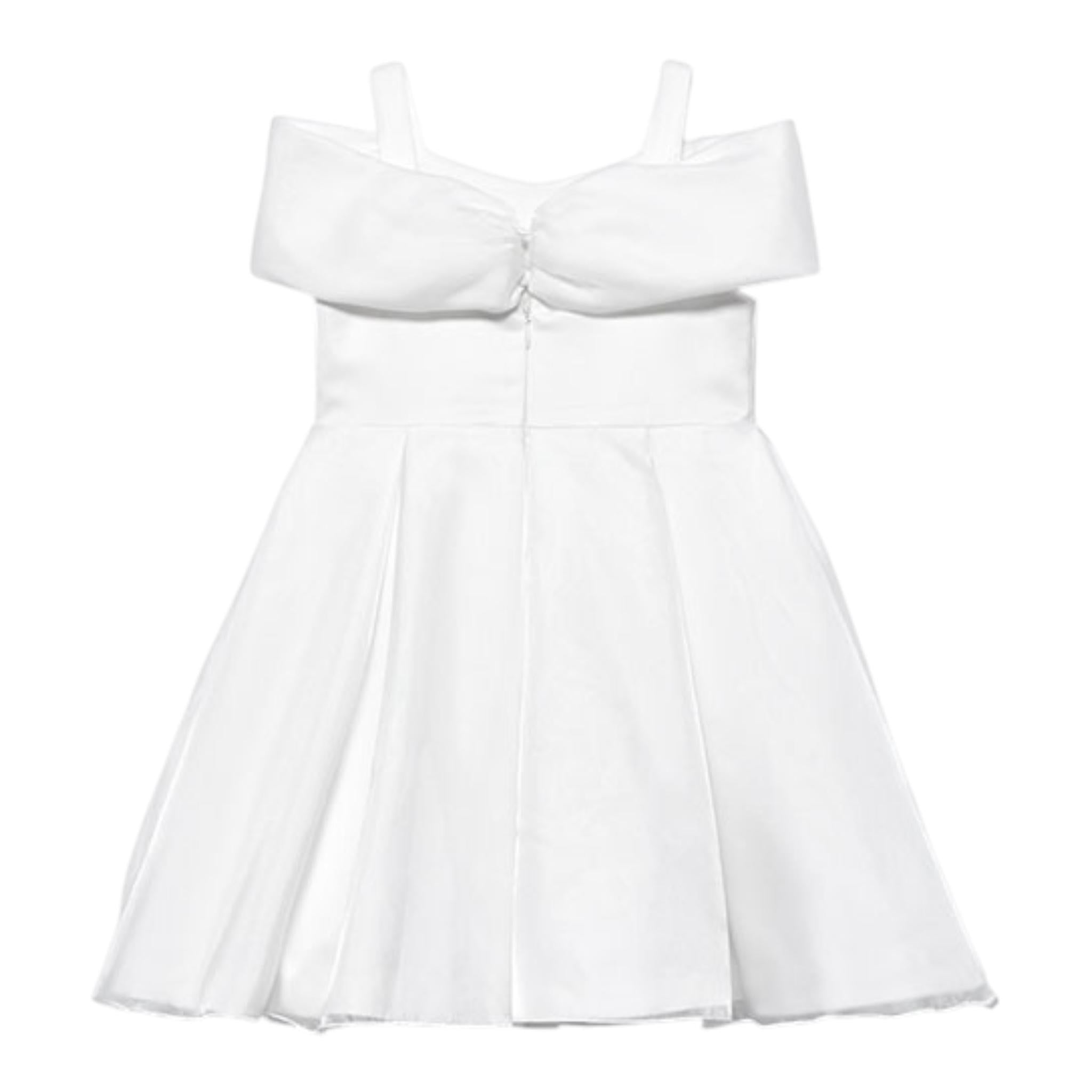 Abel & Lula Abito Giromanica Tinta Unita per Bambina 5031 BIANCO ABEL & LULA 