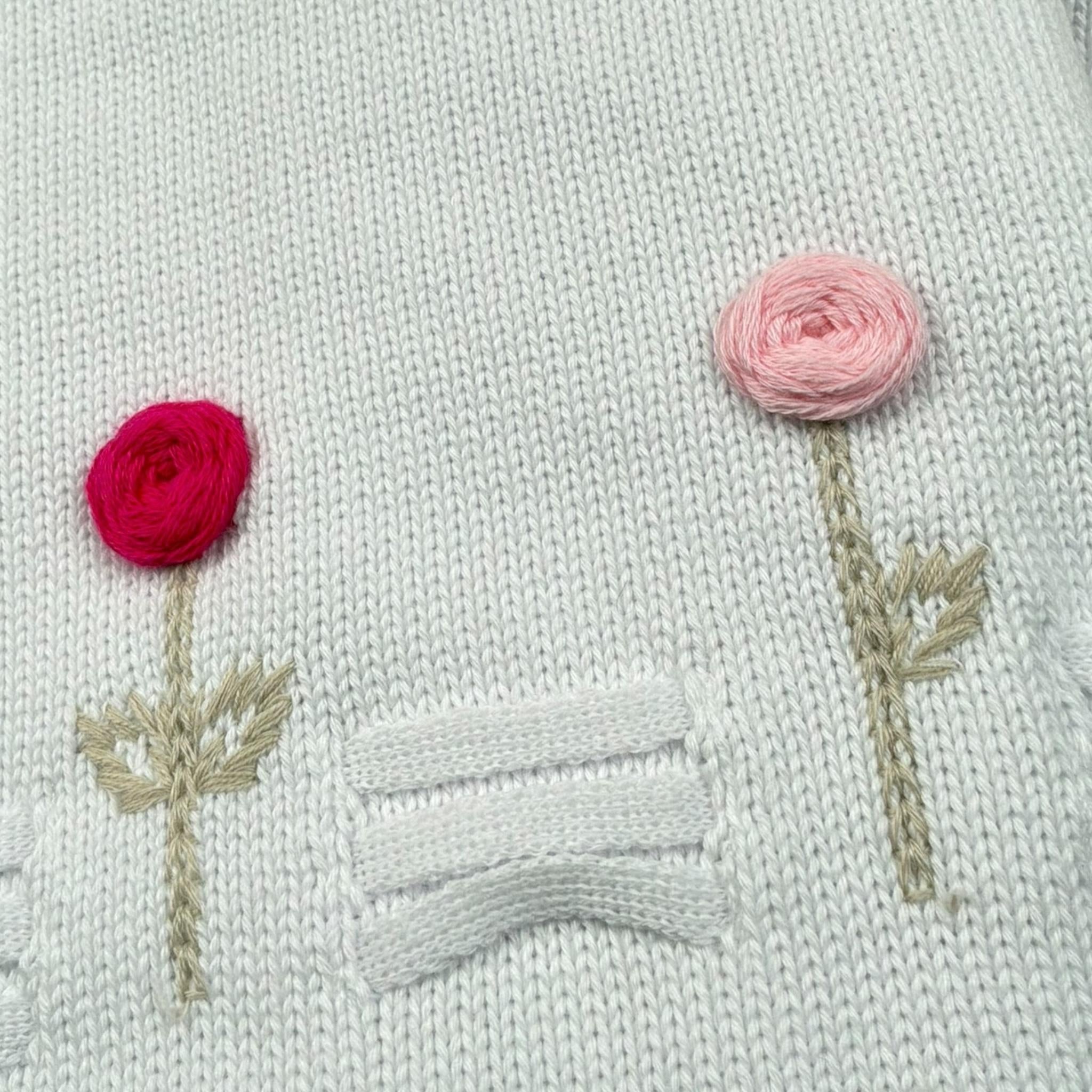 Le Coconne Coperta Tinta Unita con Applicazioni per Neonata LCN2469 BIANCO LE COCONNE 