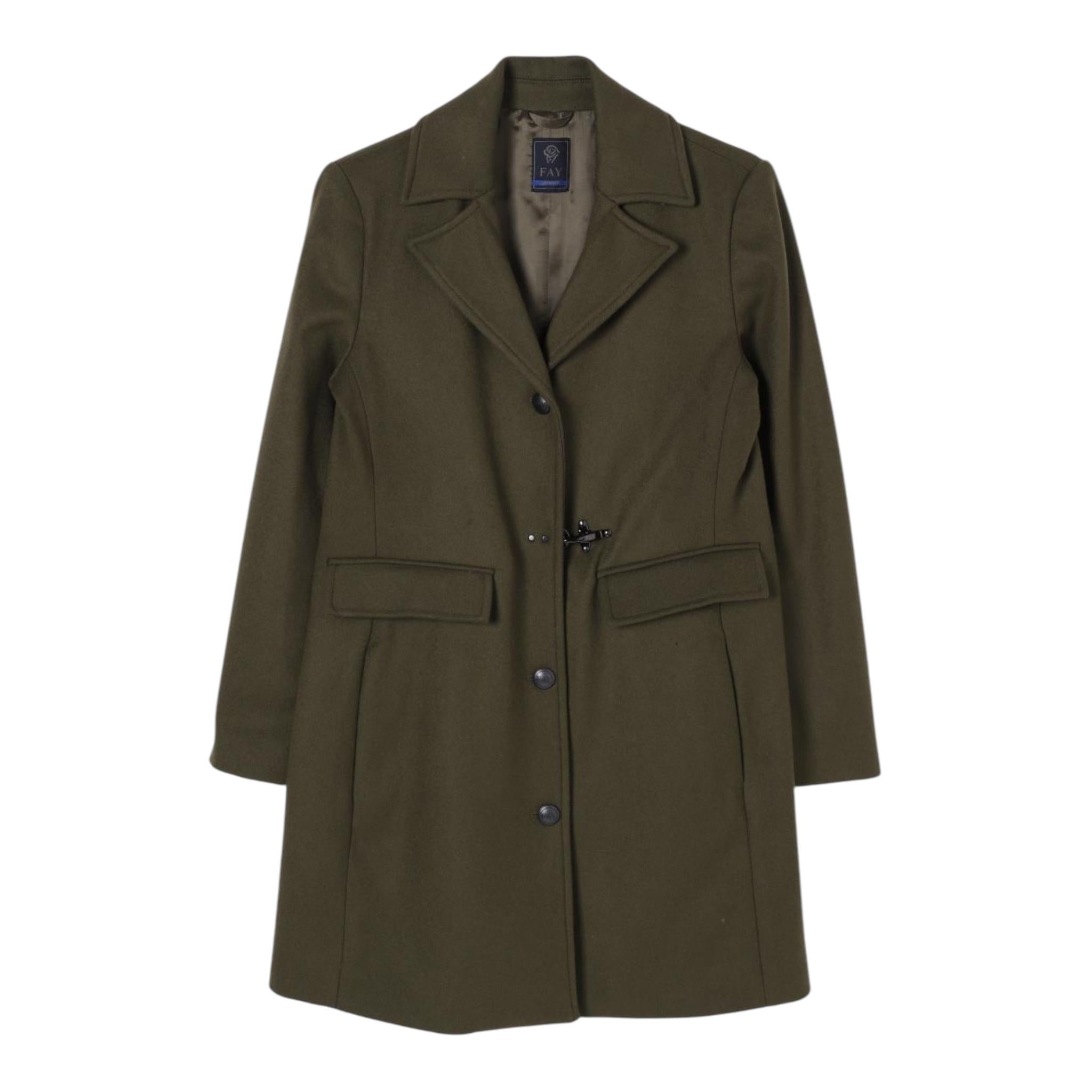 FAY cappotto tinta unita con bottoni Verde per Bambino FV2A30 VERDE FAY 