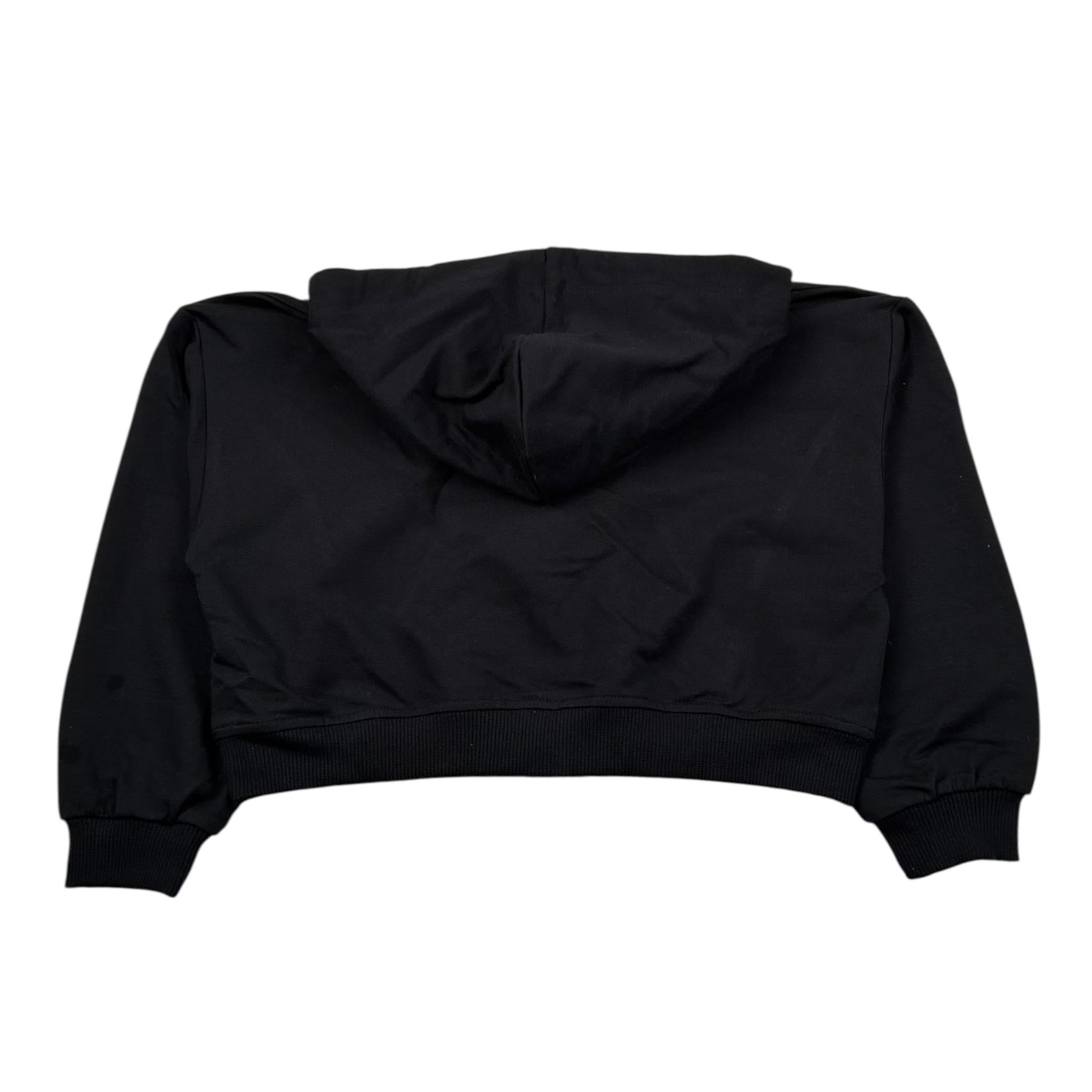 Dixie Felpa con Zip E Cappuccio Tinta Unita per Bambina LK04042G74 NERO DIXIE 