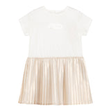 Michael Kors Abito Mezza Manica con Gonna In Contrasto per Neonata R30308X BIANCO MICHAEL KORS 