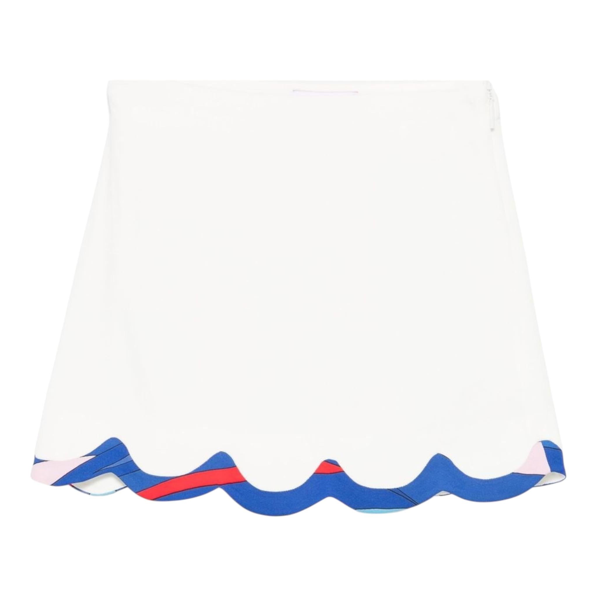 Emilio Pucci Gonna Tinta Unita con Profili In Contrasto per Bambina PW7A21 BIANCO EMILIO PUCCI 