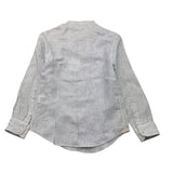 Eleventy Camicia Tinta Unita Con Collo Coreano E Fantasia A Righe Bianco Per Bambino