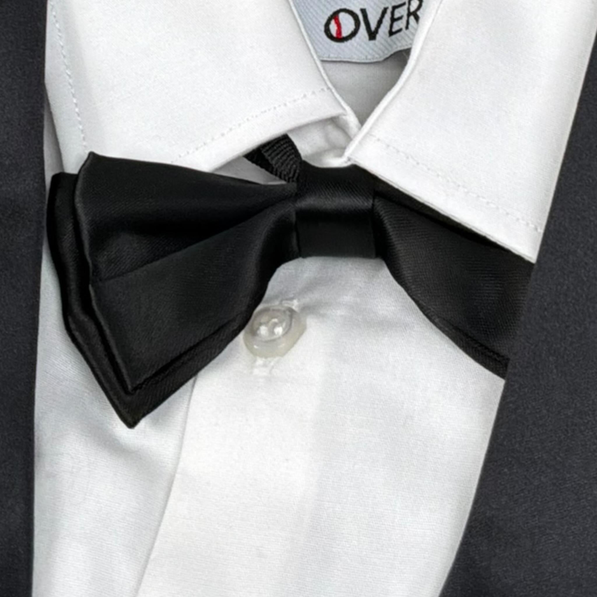 Over-D Completo Cerimonia 5 Pezzi Camicia-Giacca-Papillion-Gilet-Pantalone per Bambino OK421AB NERO OVER-D 