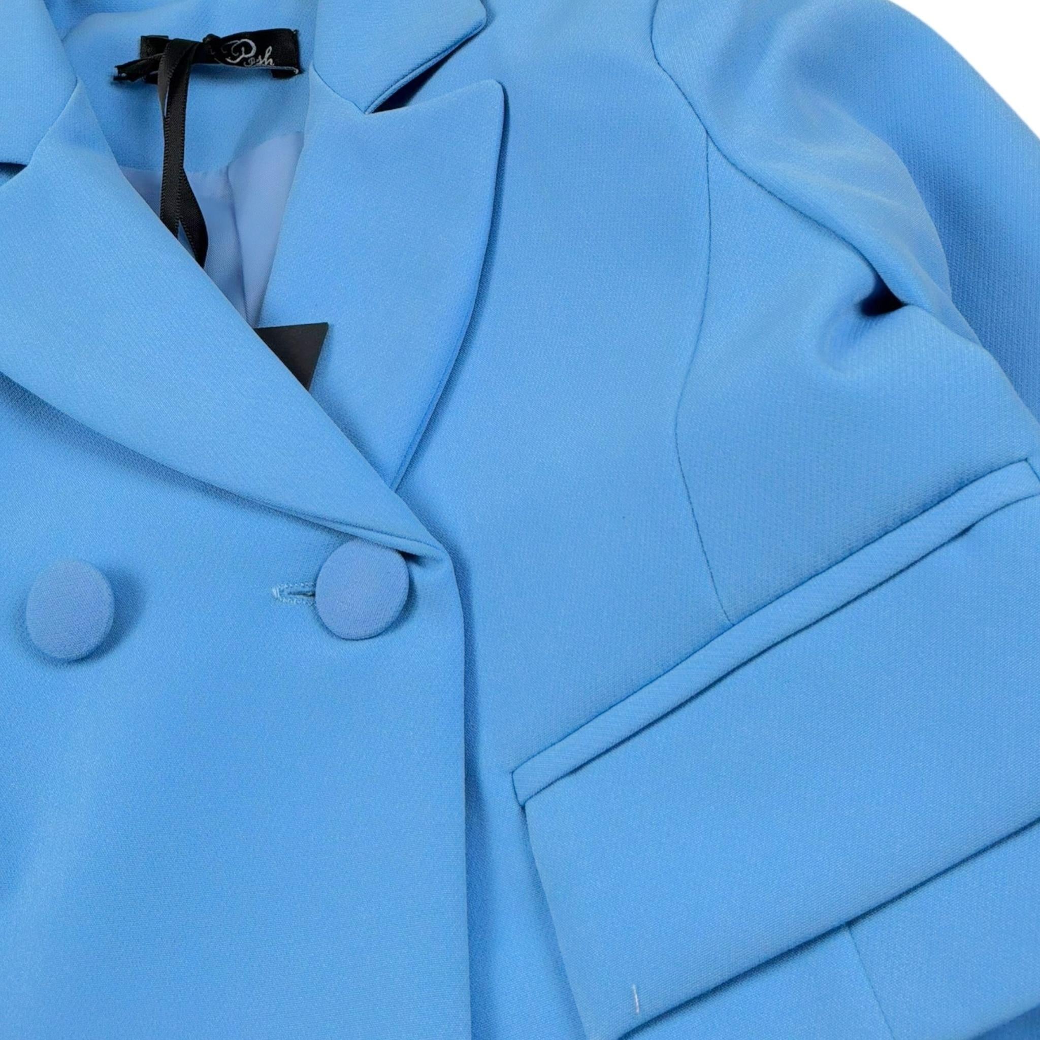 Petit Posh Giacca Crop Tinta Unita per Neonata GFBS25030GCXN AZZURRO POLVERE PETIT POSH 