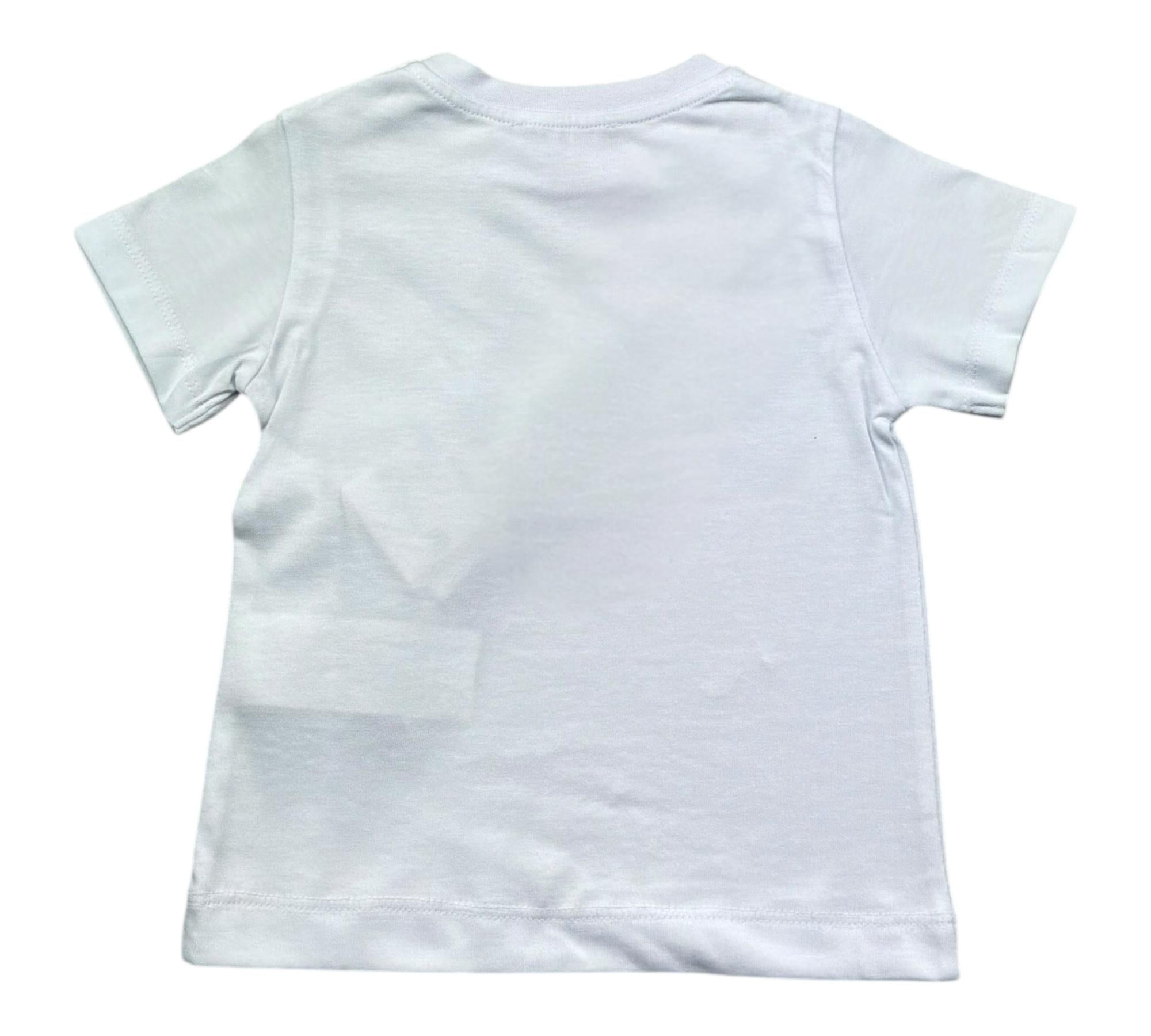 Monnalisa T-Shirt Girocollo Tinta Unita con Stampa per Bambino 28E602 BIANCO MONNALISA 
