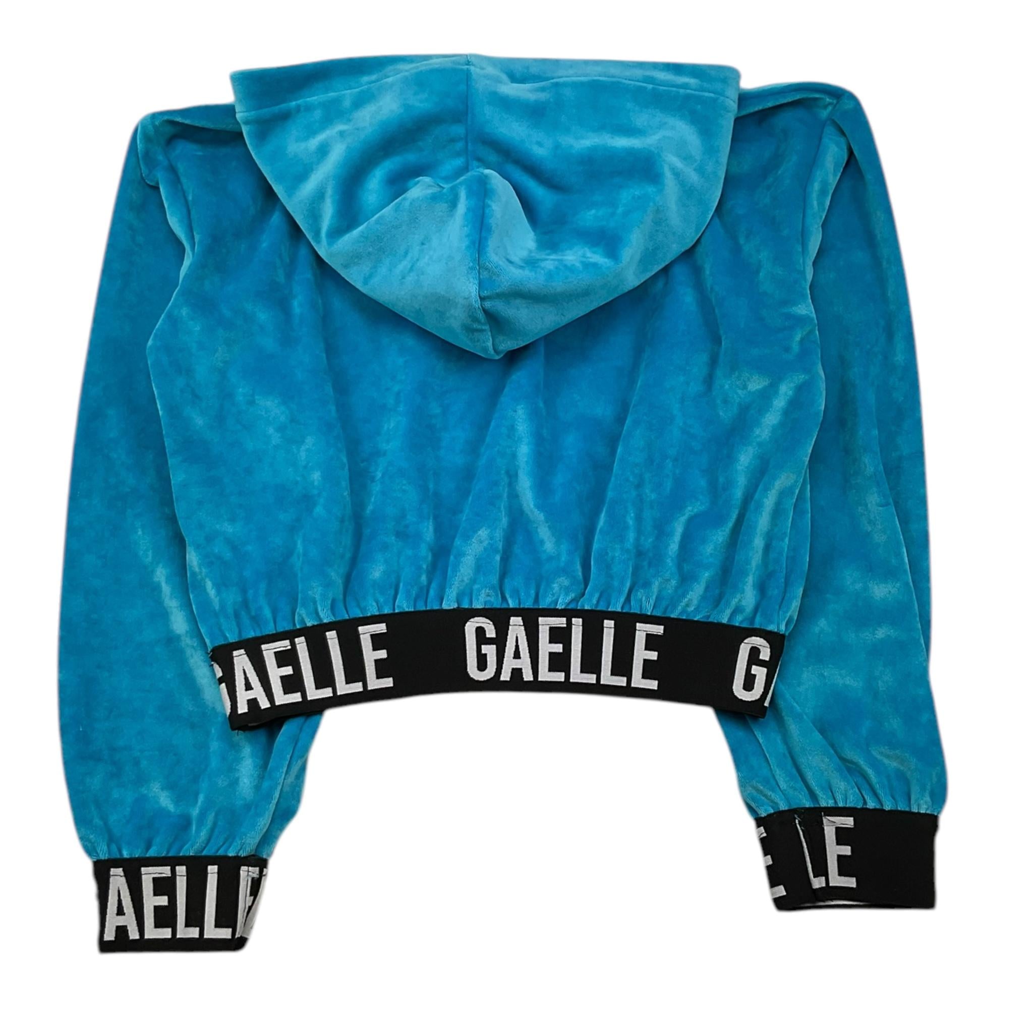 GAELLE felpa chiusa con cappuccio tinta unita in velluto Azzurro per Bambina 2741FY00385 AZZURRO GAELLE 