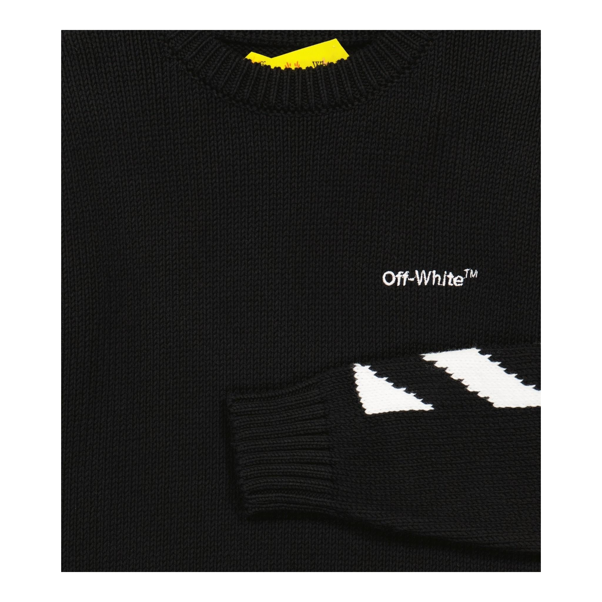 OFF-WHITE maglia girocollo tinta unita con ricami Nero per Bambino OBHE001C NERO OFF-WHITE 