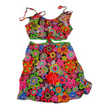 4Giveness Schwarzes trägerloses Kleid mit Blumenmuster für Mädchen