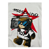 Moschino T-Shirt Girocollo tinta unita Cn Logo Bianco per Bambino HXM04K BIANCO MOSCHINO 
